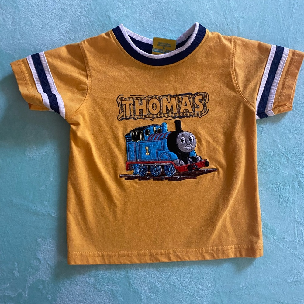 Thomas & Friends Mustard Yellow T-Shirt with Blue Accents